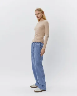 ABIGAILESW TROUSERS - Blue-Black w Antique White