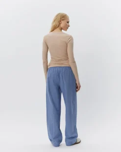 ABIGAILESW TROUSERS - Blue-Black w Antique White