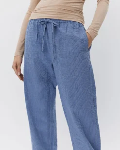 ABIGAILESW TROUSERS - Blue-Black w Antique White