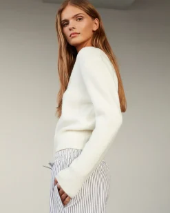 ABIGAILESW TROUSERS - Dark Blue striped