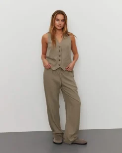ABIGAILESW TROUSERS - Khaki Army