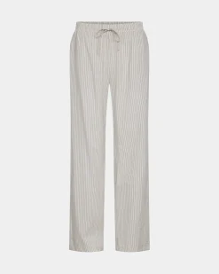 ABIGAILESW TROUSERS - Light Brown Striped