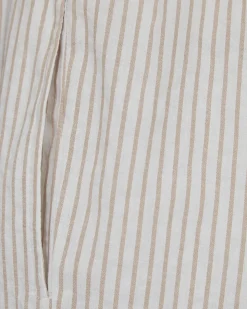 ABIGAILESW TROUSERS - Light Brown Striped