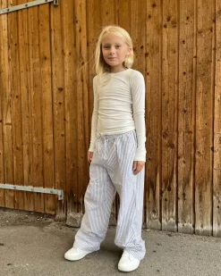 ABIGAILESY TROUSERS - Dark Blue striped