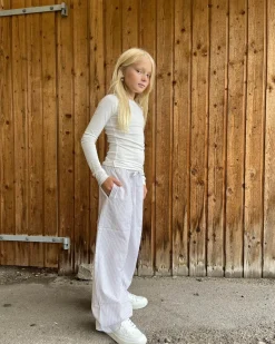 ABIGAILESY TROUSERS - Light Brown Striped