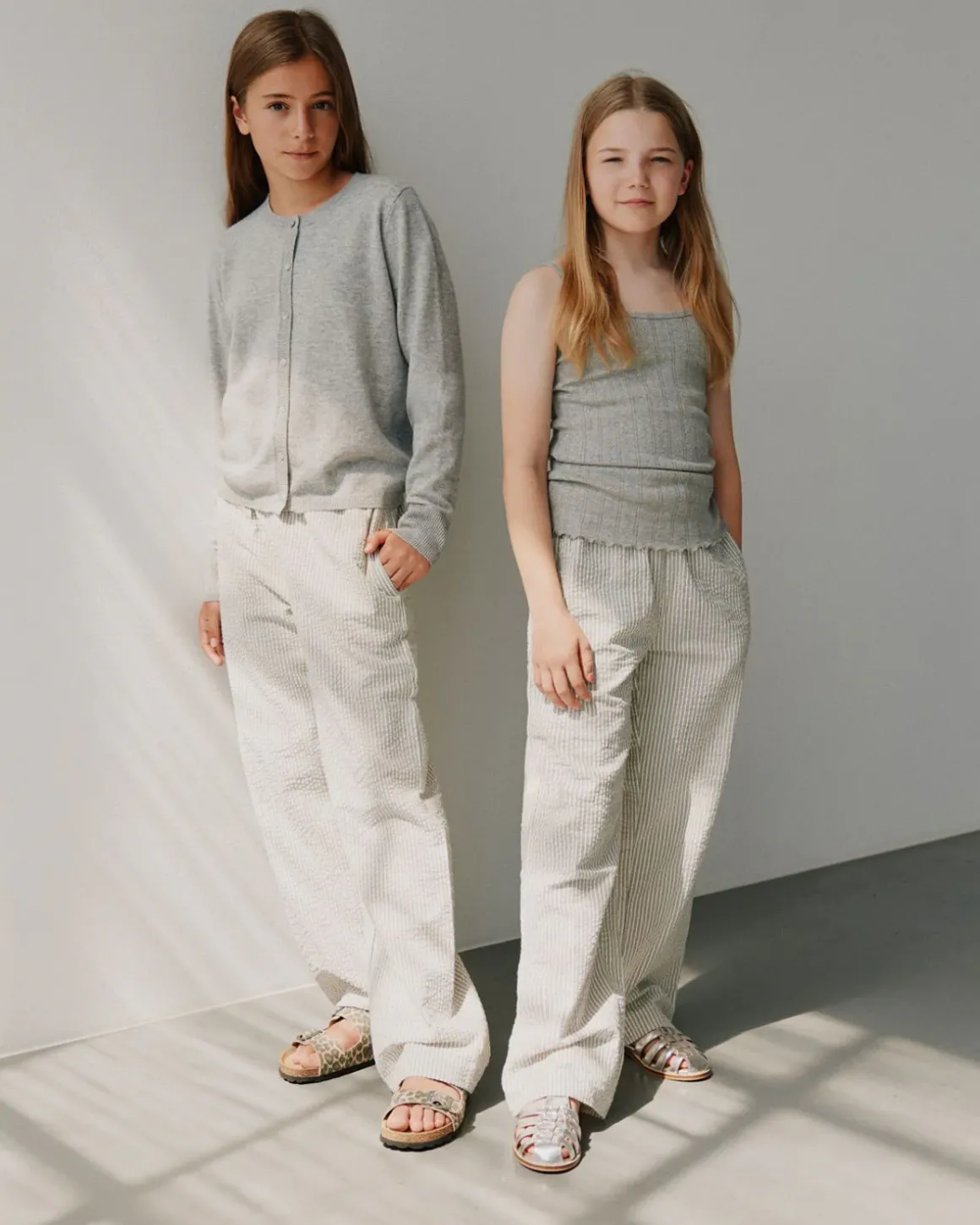 ABIGALESY TROUSERS - Antique White w Beige