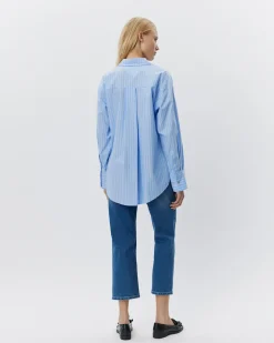 ADALENESW SHIRT - Light Blue striped