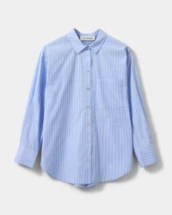 ADALENESW SHIRT - Light Blue striped