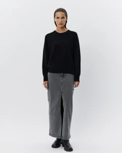 ALAYASW SKIRT - Grey Denim