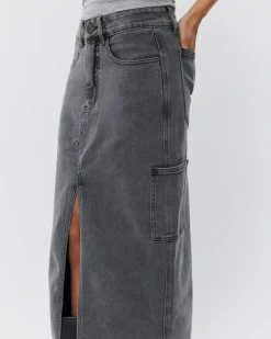 ALAYASW SKIRT - Grey Denim