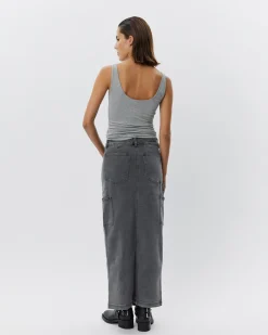 ALAYASW SKIRT - Grey Denim