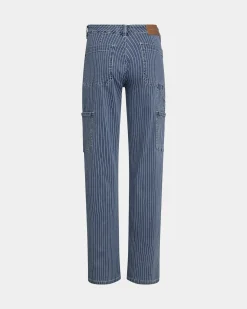 ANETTSW TROUSERS - Light Blue striped