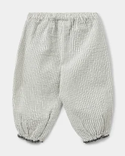 CARLINASB TROUSERS - Black thin stripe