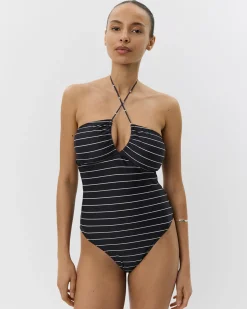 CHELLESW SWIMSUIT - Black striped