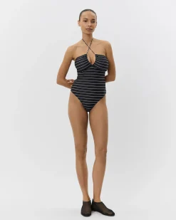 CHELLESW SWIMSUIT - Black striped