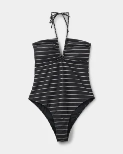 CHELLESW SWIMSUIT - Black striped