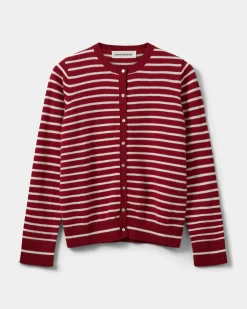 CISSESW STRIPE CARDIGAN - Red Striped