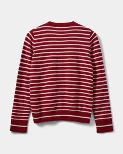 CISSESW STRIPE CARDIGAN - Red Striped