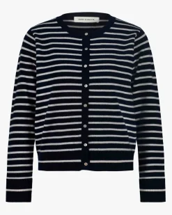 CISSESW STRIPE CARDIGAN - Dark Blue striped