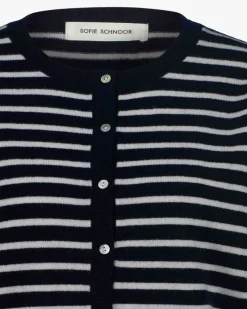 CISSESW STRIPE CARDIGAN - Dark Blue striped