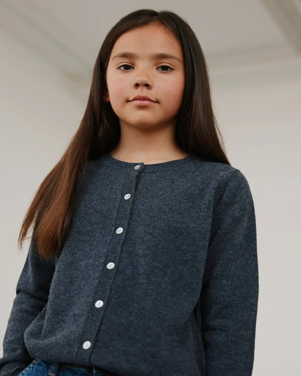 CISSESY CARDIGAN - Dark grey melange