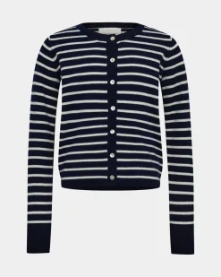 CISSESY STRIPE CARDIGAN - Dark Blue striped