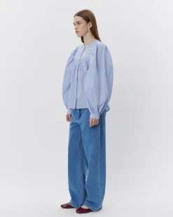 DELILAHSW SHIRT - Blue striped