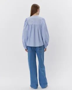 DELILAHSW SHIRT - Blue striped
