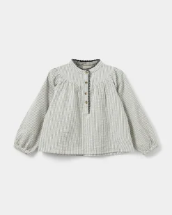 DELVASK SHIRT - Black thin stripe