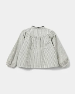 DELVASK SHIRT - Black thin stripe