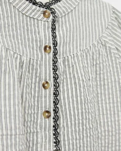 DELVASK SHIRT - Black thin stripe