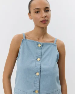 DEMISW VEST - Light Blue striped