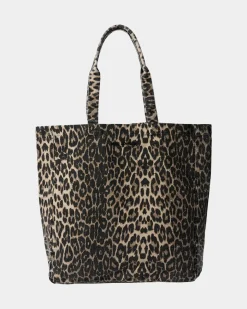 ELLENSW TOTE BAG - Light brown leopard