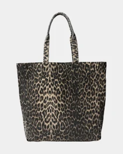 ELLENSW TOTE BAG - Light brown leopard