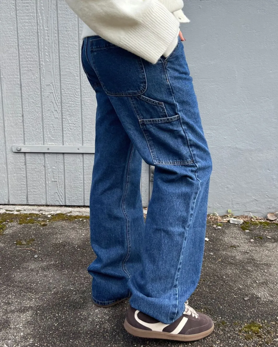 ELMINASW TROUSERS - Dark denim blue