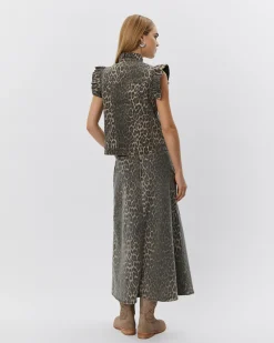 FARAHSW VEST - Light brown leopard