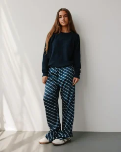 FIASY HIGH WAIST TROUSERS - Navy Blue