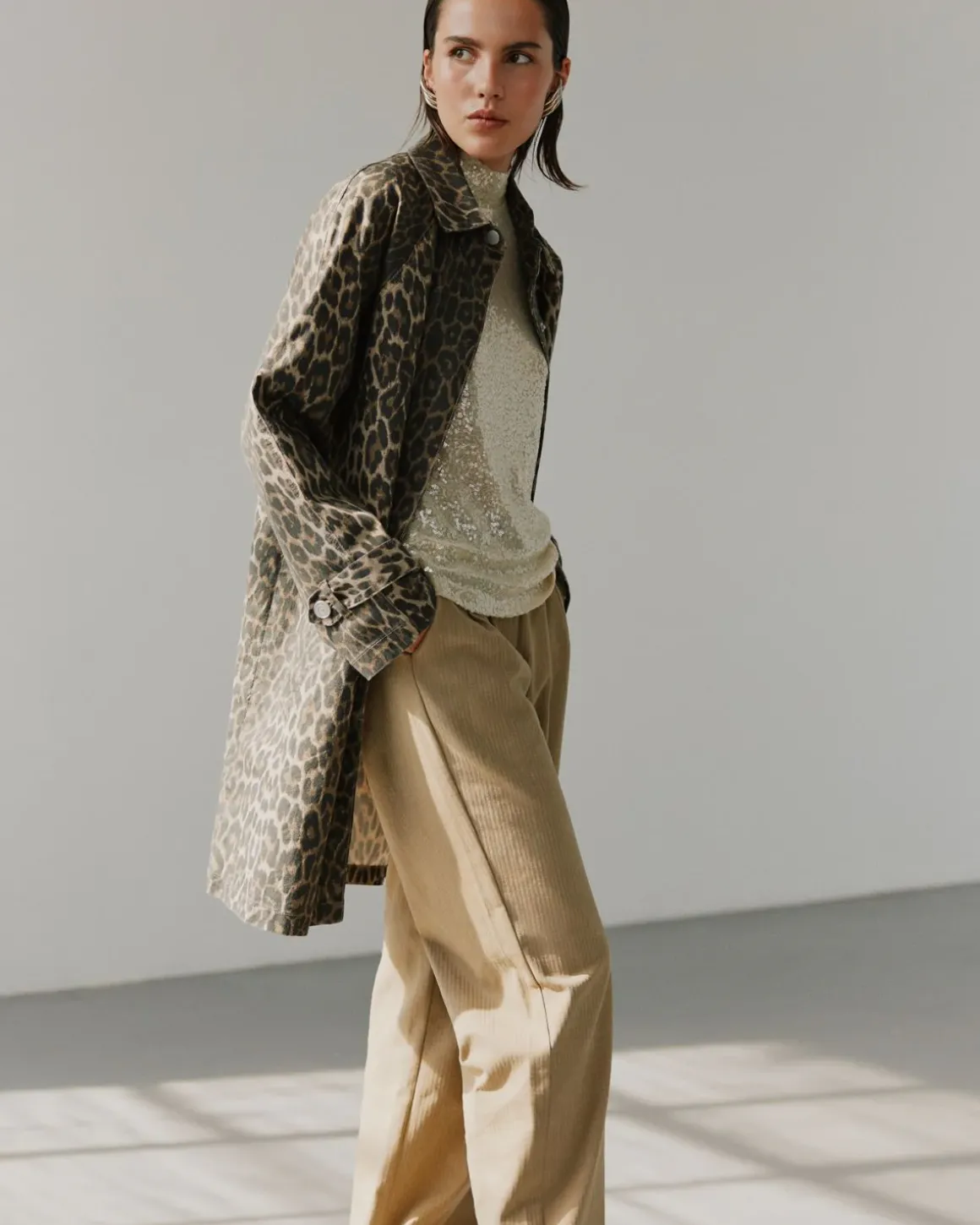 FILIPASW COAT - Light brown leopard