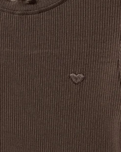 FINJASK T-SHIRT LONG SLEEVE - Chocolate brown