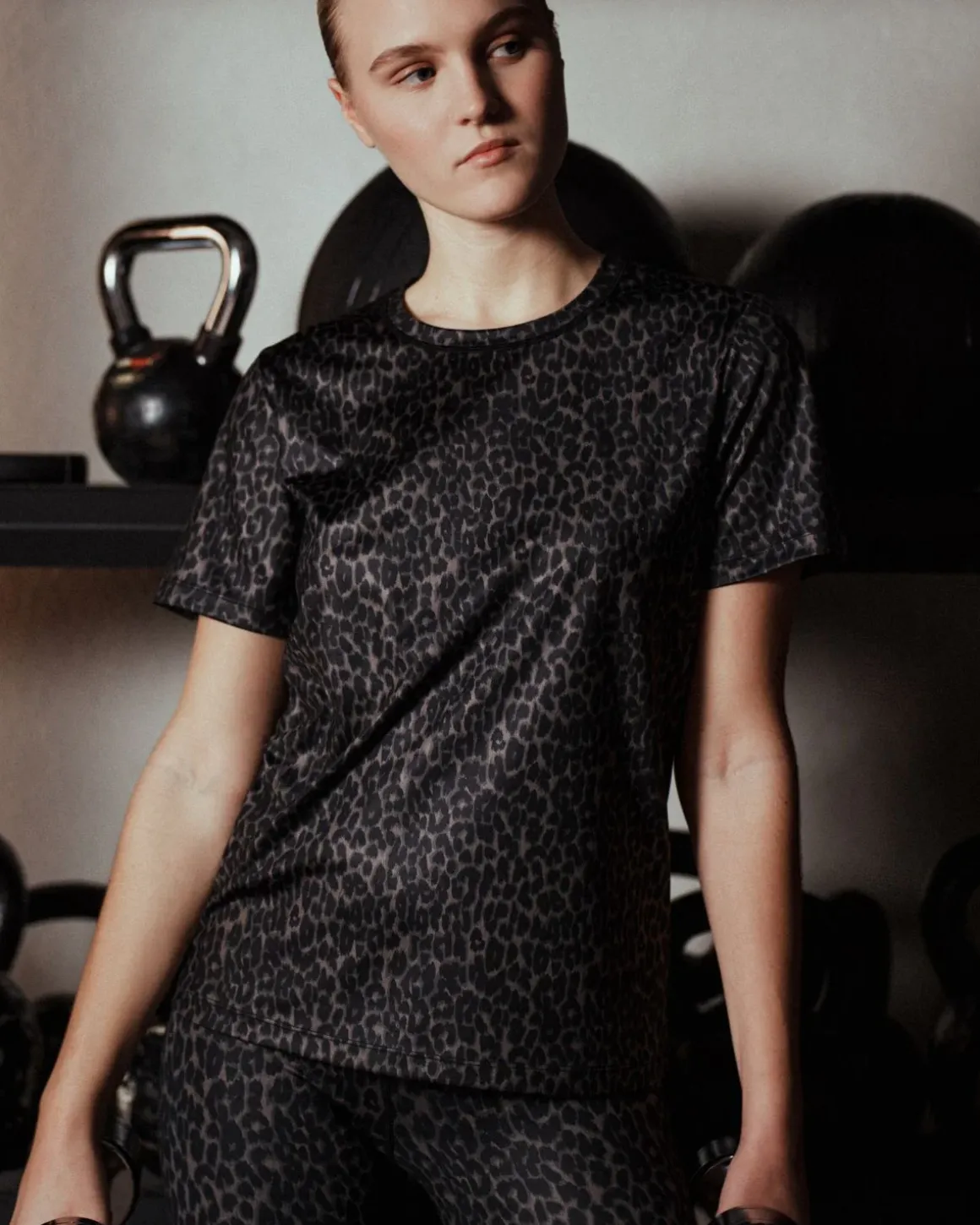 FIOLASPO T-SHIRT - Grey leopard