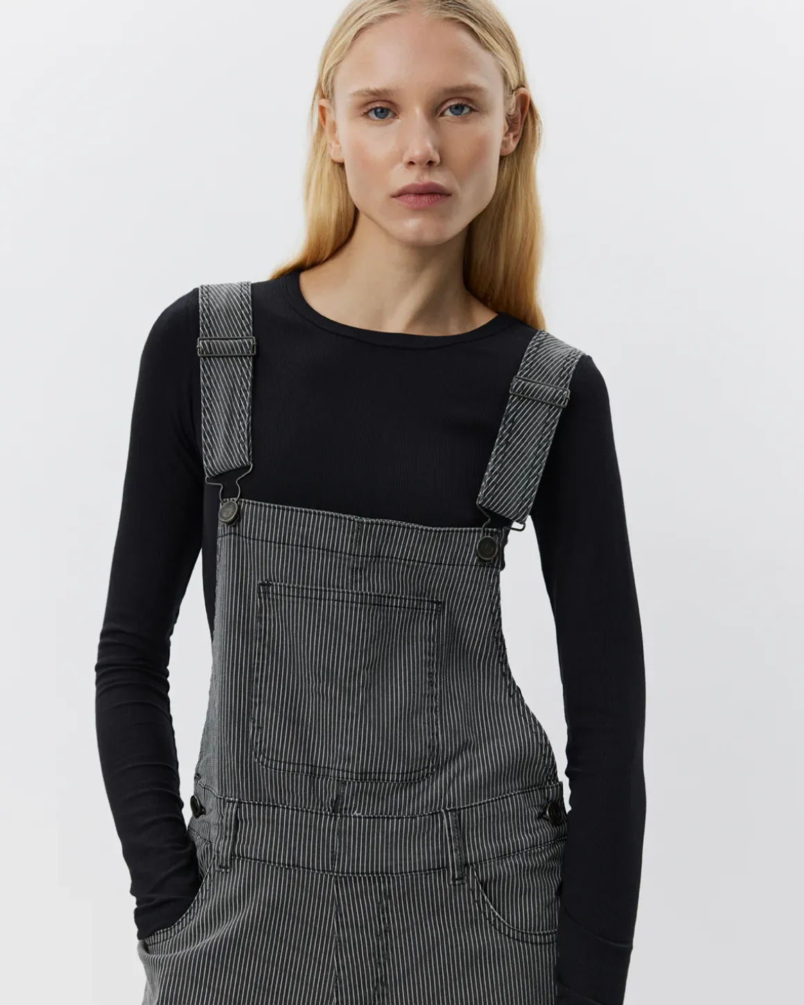 FLORANCASW OVERALLS - Black thin stripe