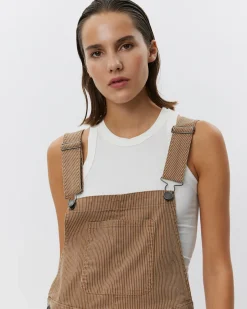 FLORANCASW OVERALLS - Brown thin stripe