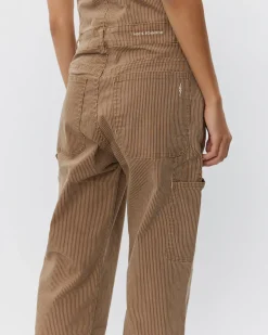 FLORANCASW OVERALLS - Brown thin stripe