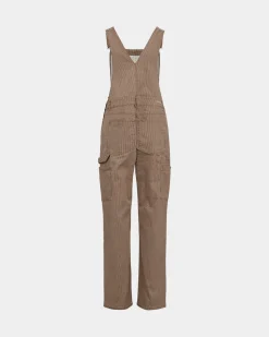 FLORANCASW OVERALLS - Brown thin stripe