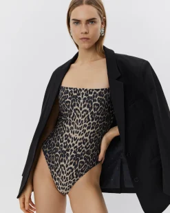 GIASW SWIMSUIT - Light brown leopard