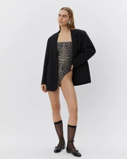 GIASW SWIMSUIT - Light brown leopard