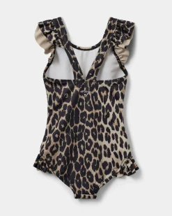 GINASK SWIMSUIT - Light brown leopard