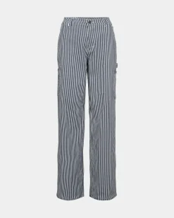 GITTESW TROUSERS - Dark Blue striped