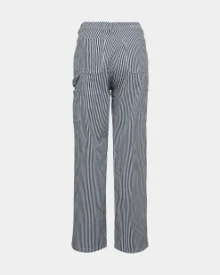 GITTESW TROUSERS - Dark Blue striped