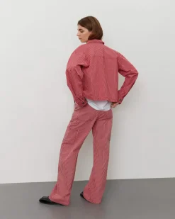 GITTESW TROUSERS - Red Striped